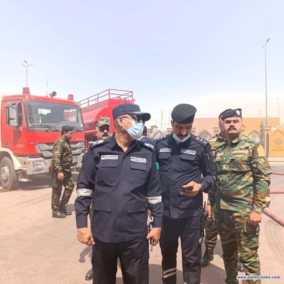 الصور الأولى للحريق الذي اندلع داخل فندق قلب العالم وسط بغداد.