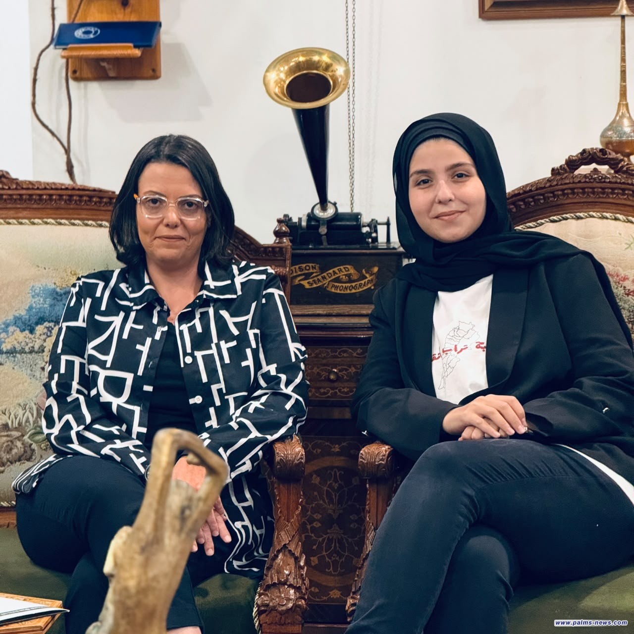 الكاتبة والإعلامية اللبنانية رندلى جبور والكاتب الأردني أيمن العتوم يزوران مقر منظمة نخيل عراقي.