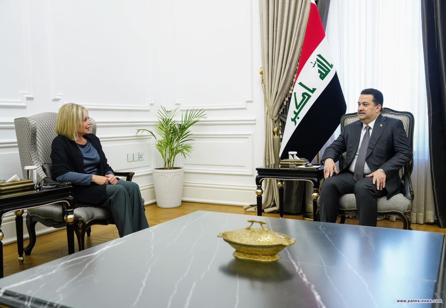 السوداني يودع بلاسخارت بعد انتهاء مهام عملها في العراق