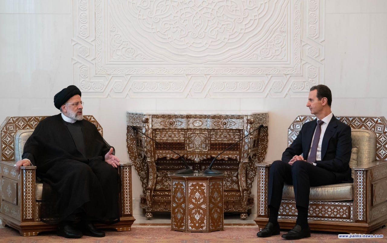 الأسد يستقبل الرئيس الإيراني في قصر الشعب