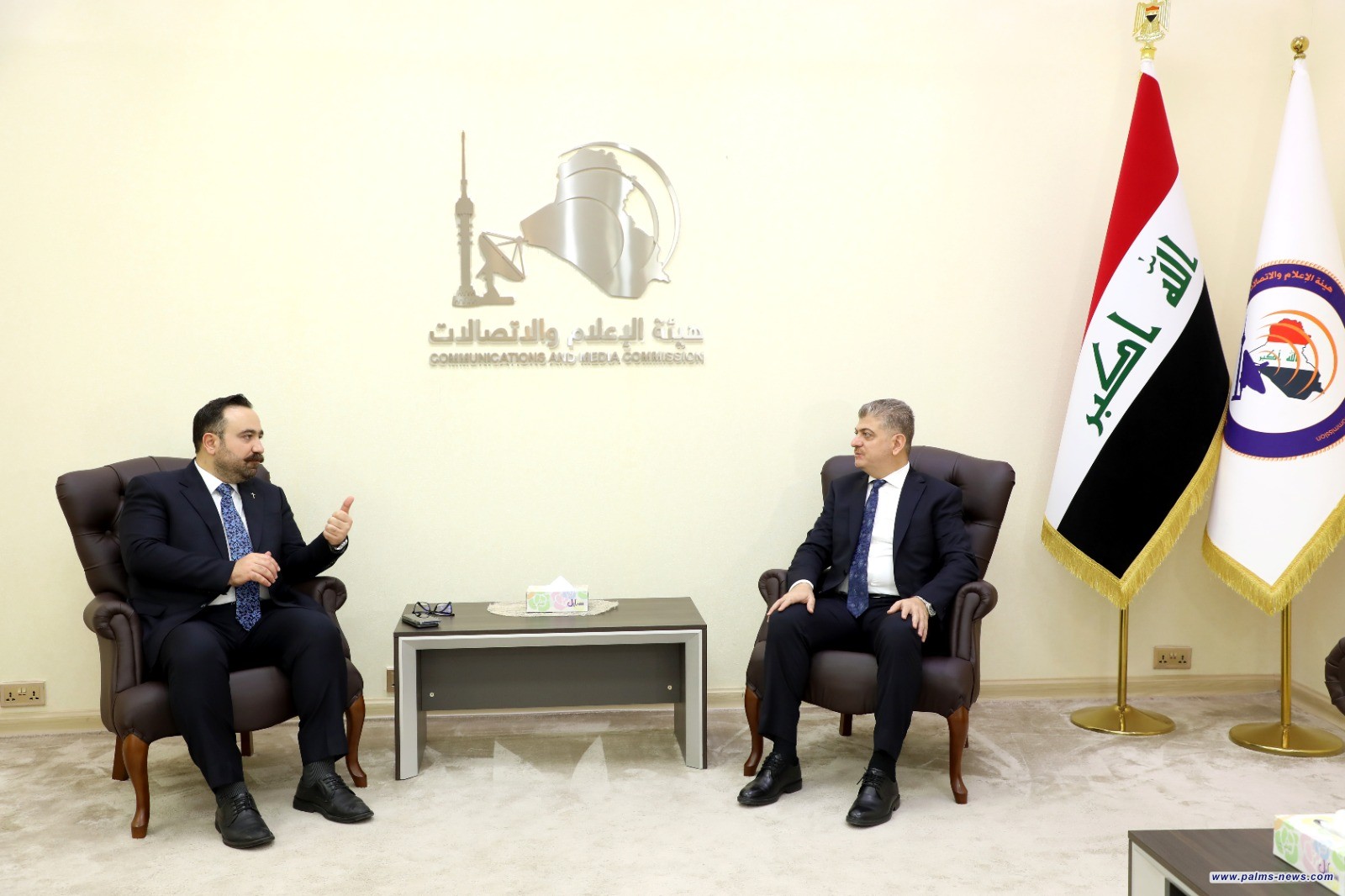 رئيس مجلس مفوضي هيئة الإعلام والاتصالات يستقبل وزير النقل والاتصالات في حكومة إقليم كردستان