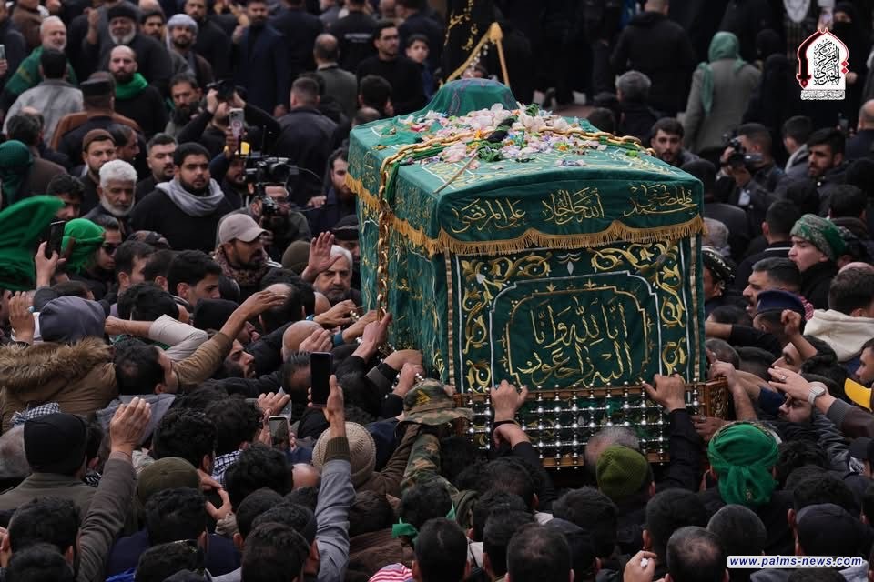 مراسم تشييع رمزي مهيب لنعش الإمام الكاظم (ع) في الكاظمية المقدسة
