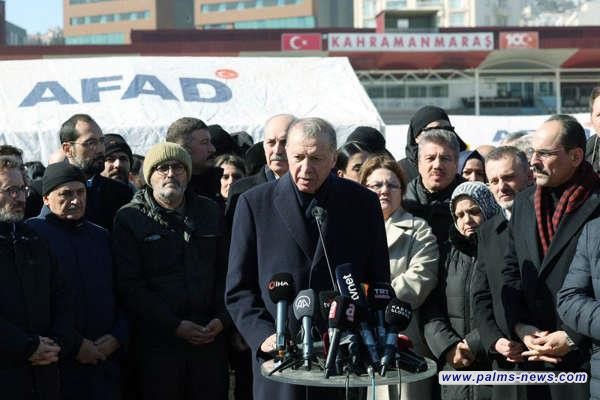 أردوغان : زلزال القرن تسبب في دمار "500" كيلومتر من تركيا