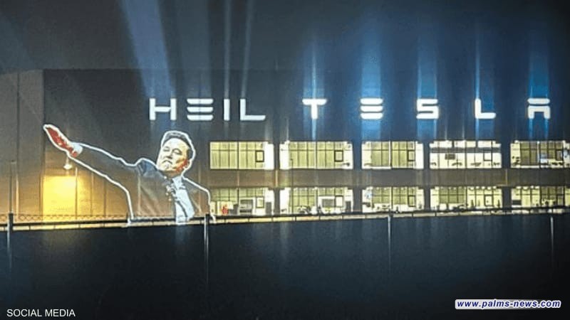 صورة ماسك المثيرة للجدل تظهر من جديد على مصنع تسلا في برلين