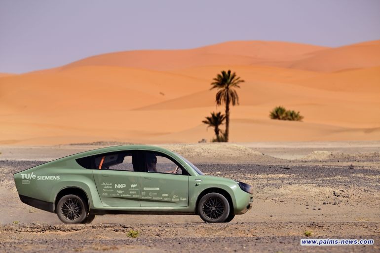 تجريب سيارة تعمل بالطاقة الشمسية في المغرب