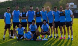 المنتخب العراقي يجري أول وحدة تدريبية في مدينة شيكاغو الأمريكية.