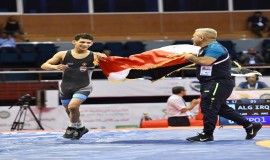 العراقي خطاب عمر يفوز بذهبية وزن 57 كغم على نظيره الجزائري بالدورة الرياضية العربية في الجزائر