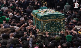 مراسم تشييع رمزي مهيب لنعش الإمام الكاظم (ع) في الكاظمية المقدسة