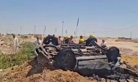 الديوانية.. وفاة وإصابة 6 أشخاص بحادث انقلاب واحتراق عجلة على طريق آل بدير