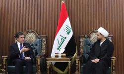 بارزاني والخزعلي يؤكدان على إستثمار الوضع الإيجابي الحالي لحل كل المشاكل المتبقية