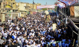 مدينة الصدر تقيم تجمعاً كبيراً لإحياء شعيرة التطبير في صبيحة العاشر من محرم.